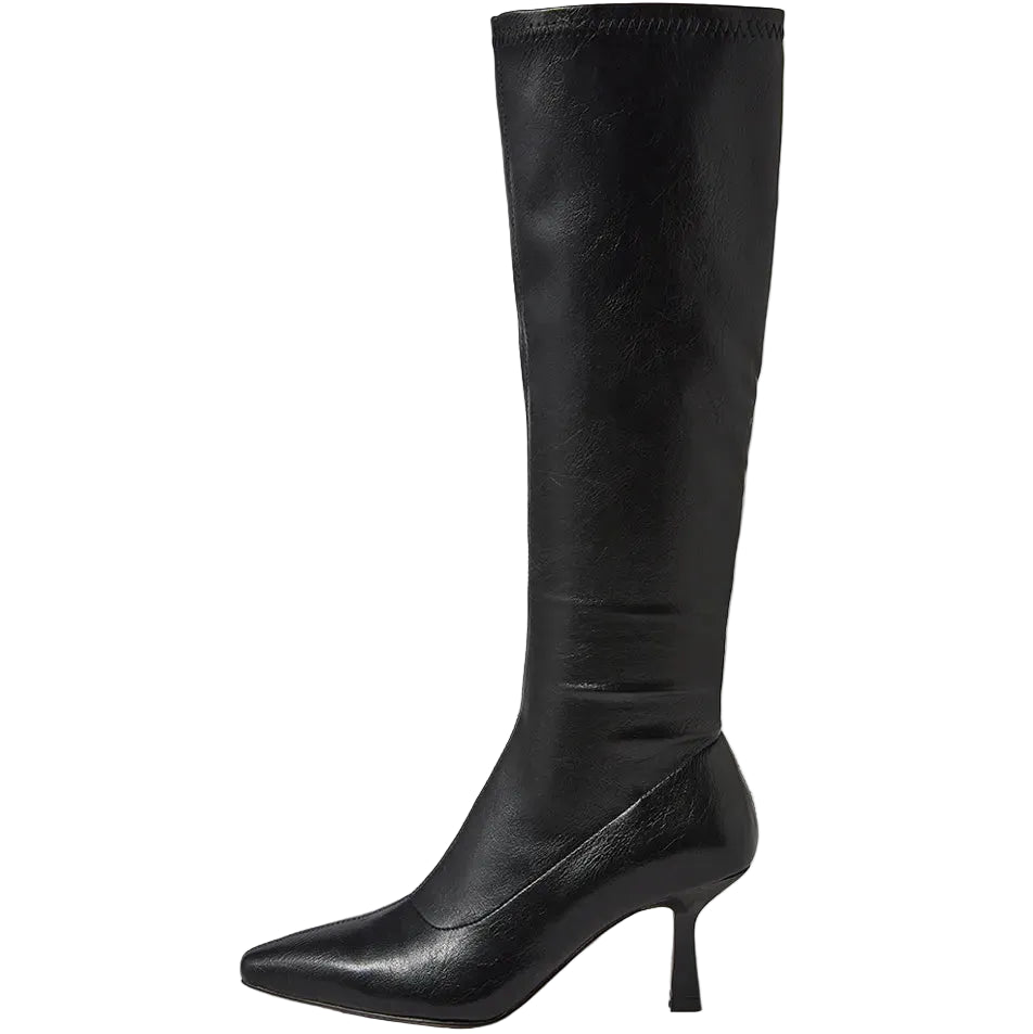 Mollini Andria Knee High Boots Black Tumble Smooth