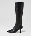 Mollini Andria Knee High Boots Black Tumble Smooth