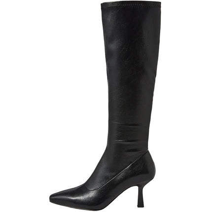 Mollini Andria Knee High Boots Black Tumble Smooth