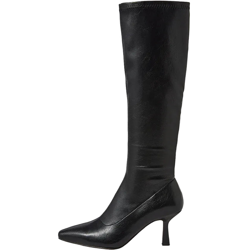 Mollini Andria Knee High Boots Black Tumble Smooth