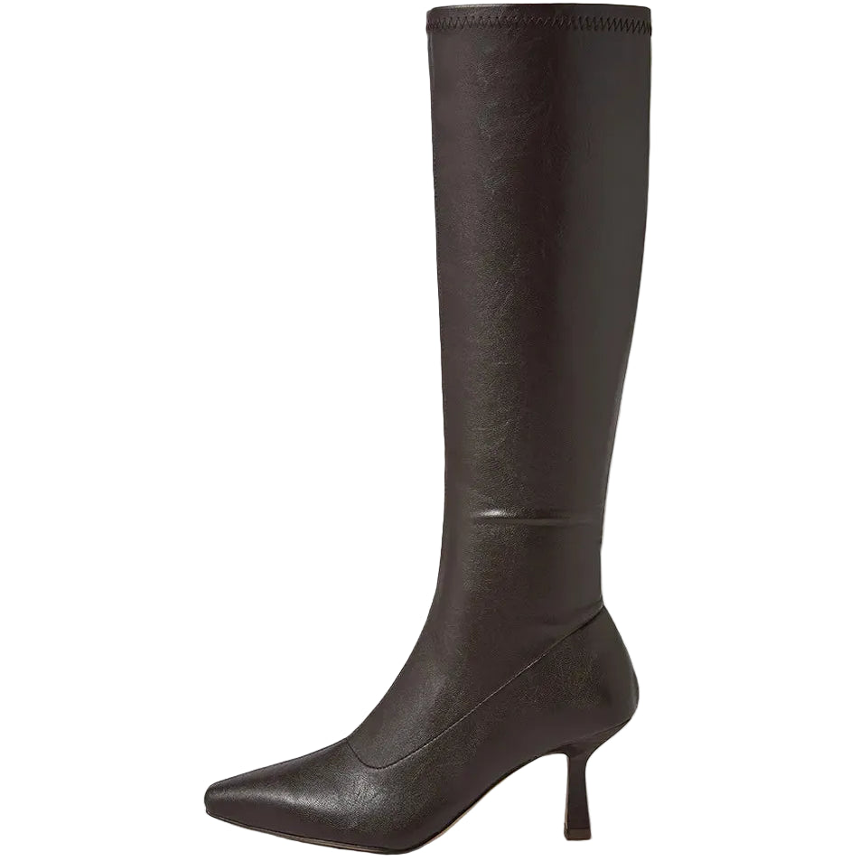 Mollini Andria Knee High Boots Dark Choc Tumble Smooth