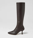 Mollini Andria Knee High Boots Dark Choc Tumble Smooth