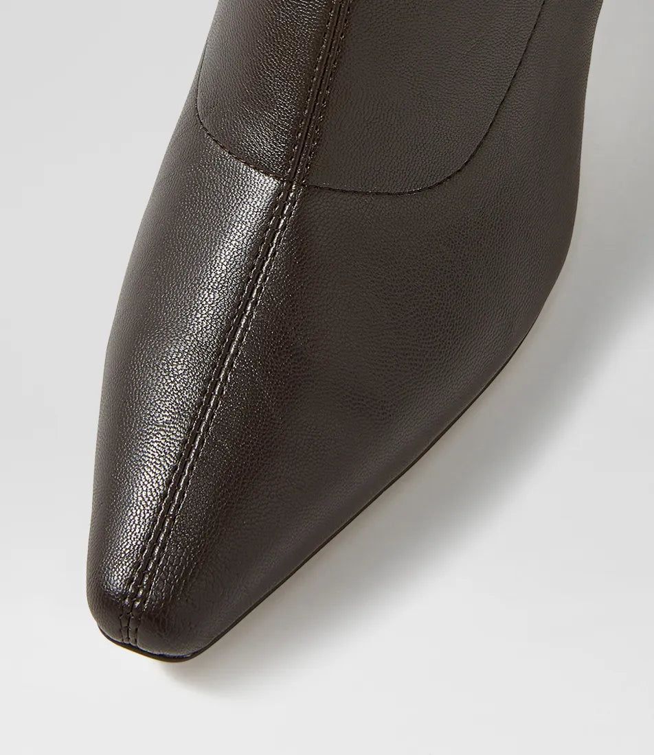 Mollini Andria Knee High Boots Dark Choc Tumble Smooth