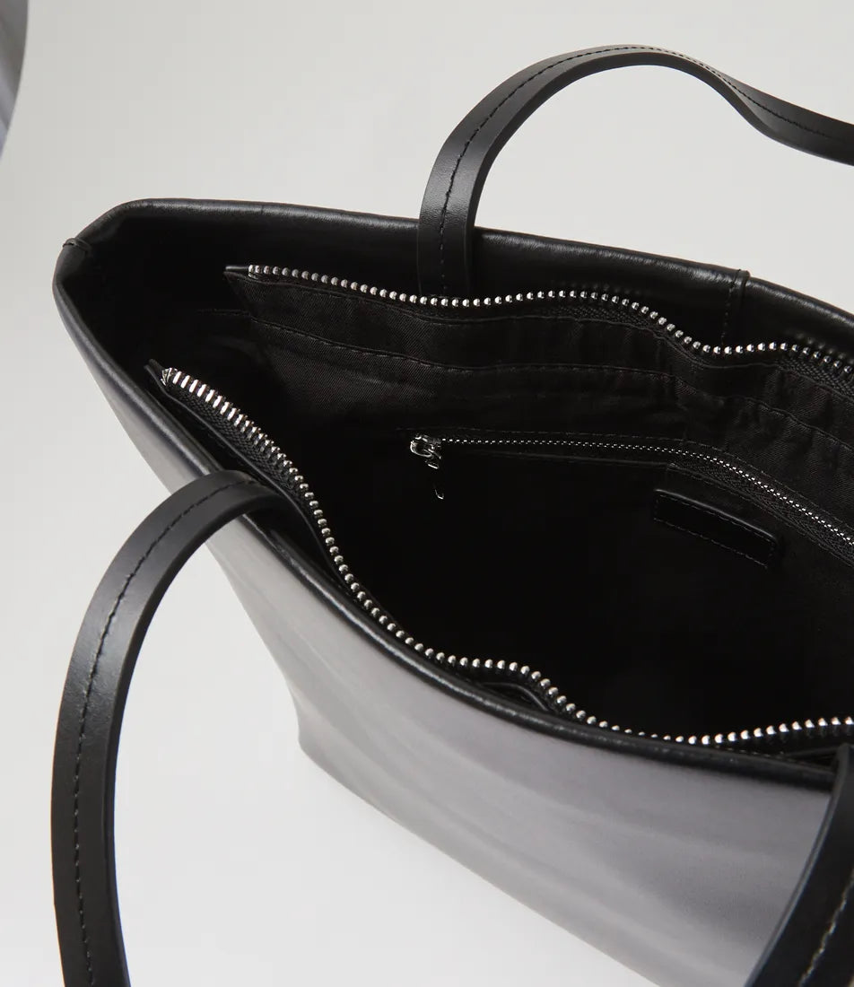 Mollini Talli Tote Bag Black Leather