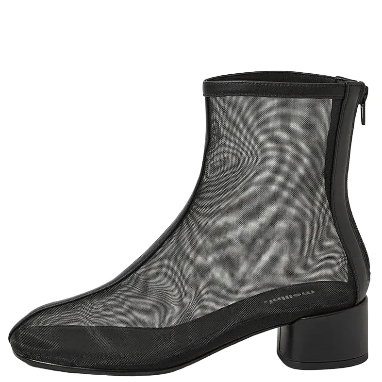 Mollini Garnir Mesh Ankle Boots Black