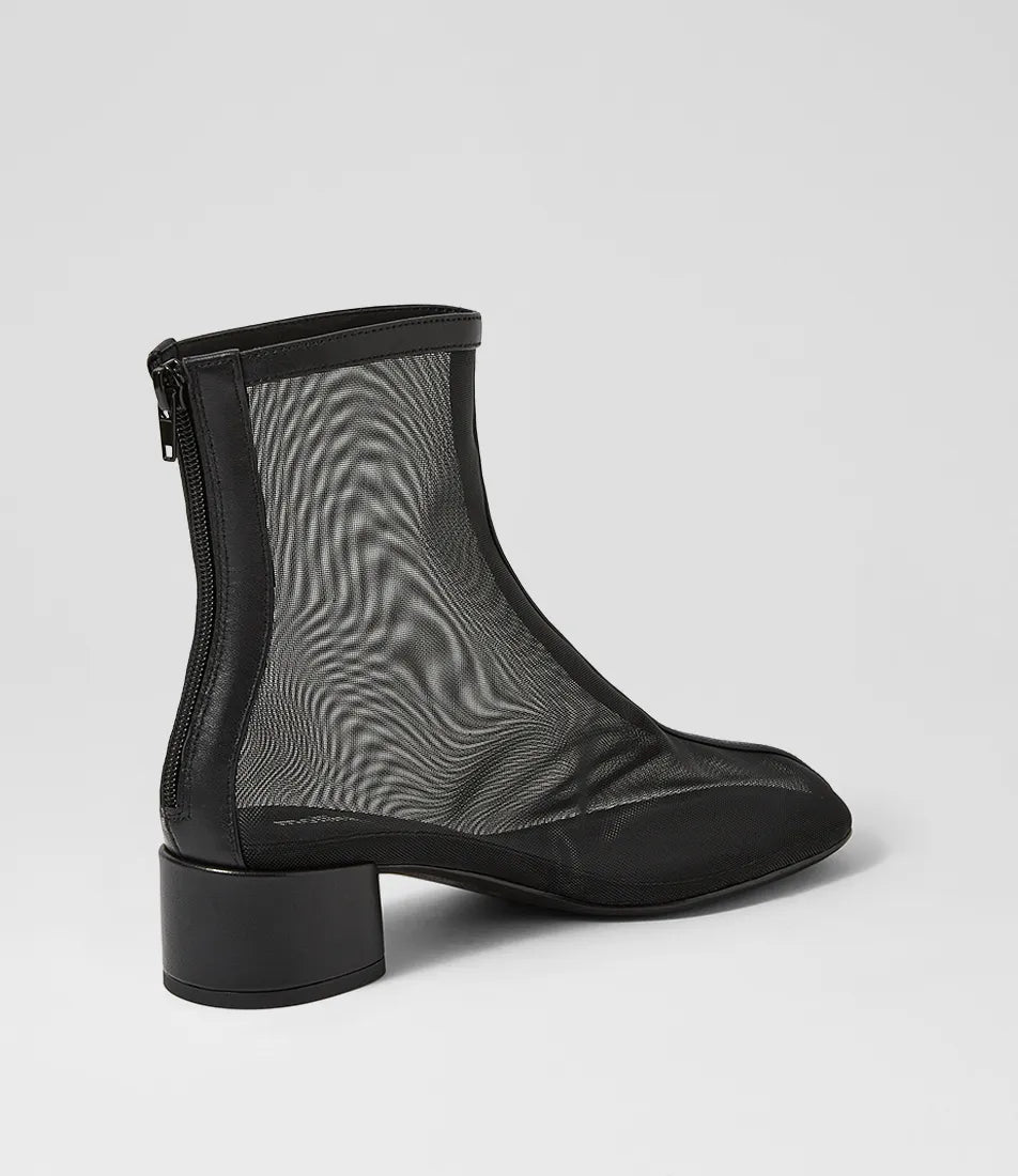 Mollini Garnir Mesh Ankle Boots Black