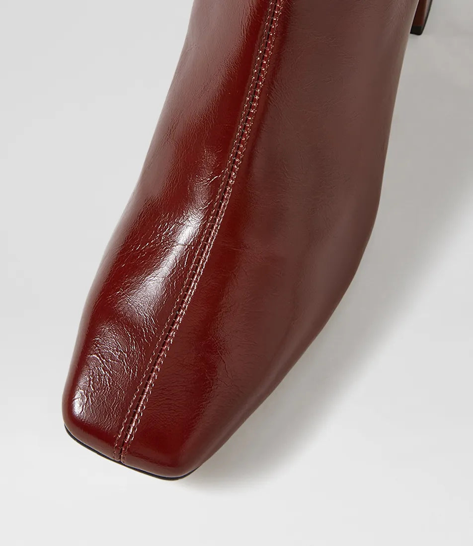 Mollini Wilara Ankle Boot Burgundy Stretch Smooth