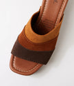 Mollini Ginia Retro Clog Heels Brown Multi Suede