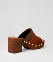 Mollini Ginia Retro Clog Heels Earth Multi Suede
