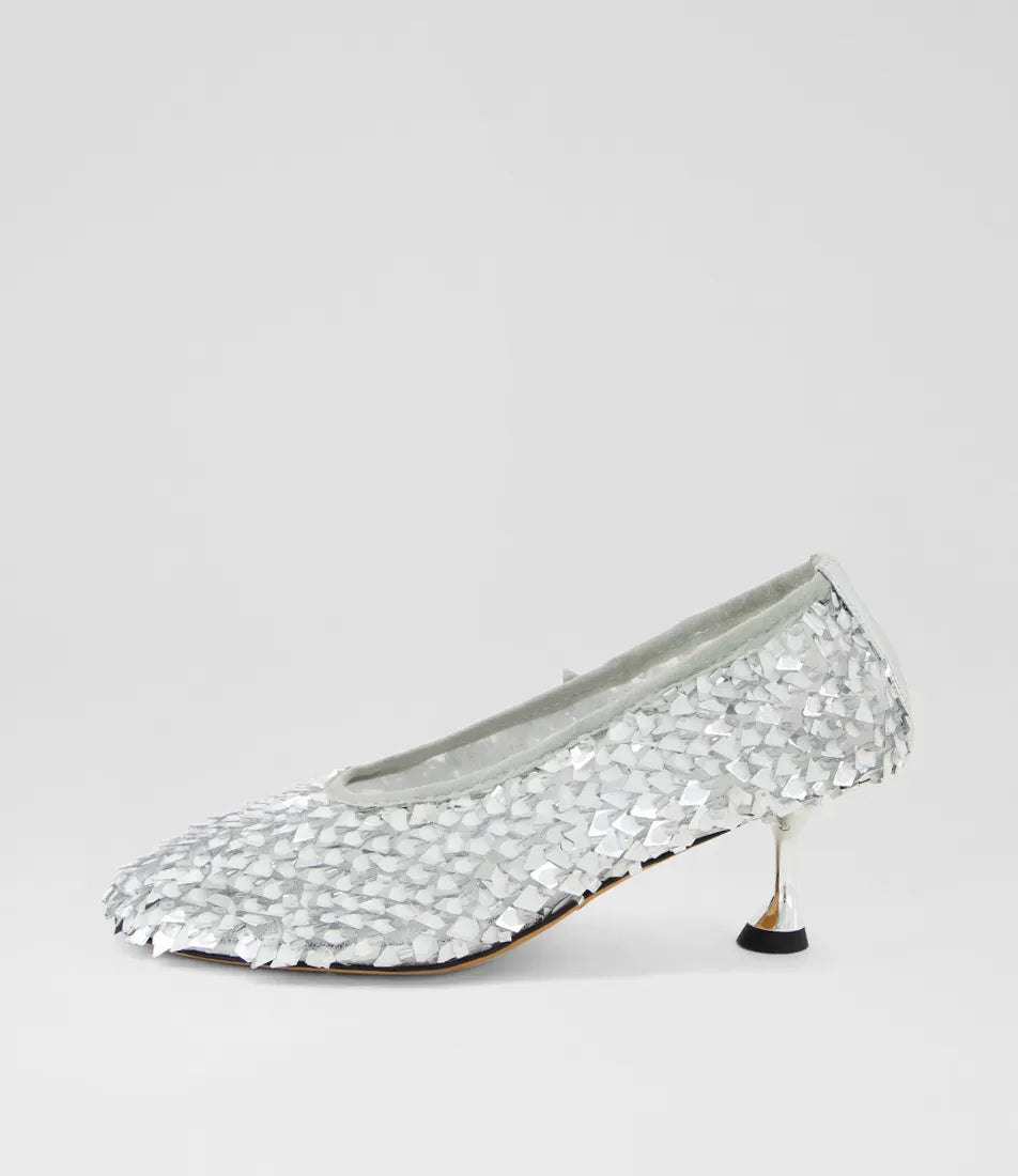 Mollini Amerli Pump Heels Silver Sequins