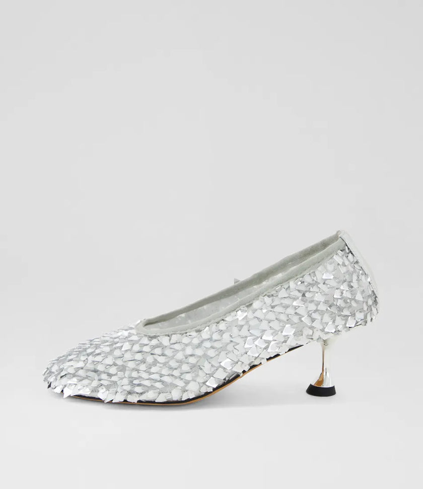Mollini Amerli Pump Heels Silver Sequins