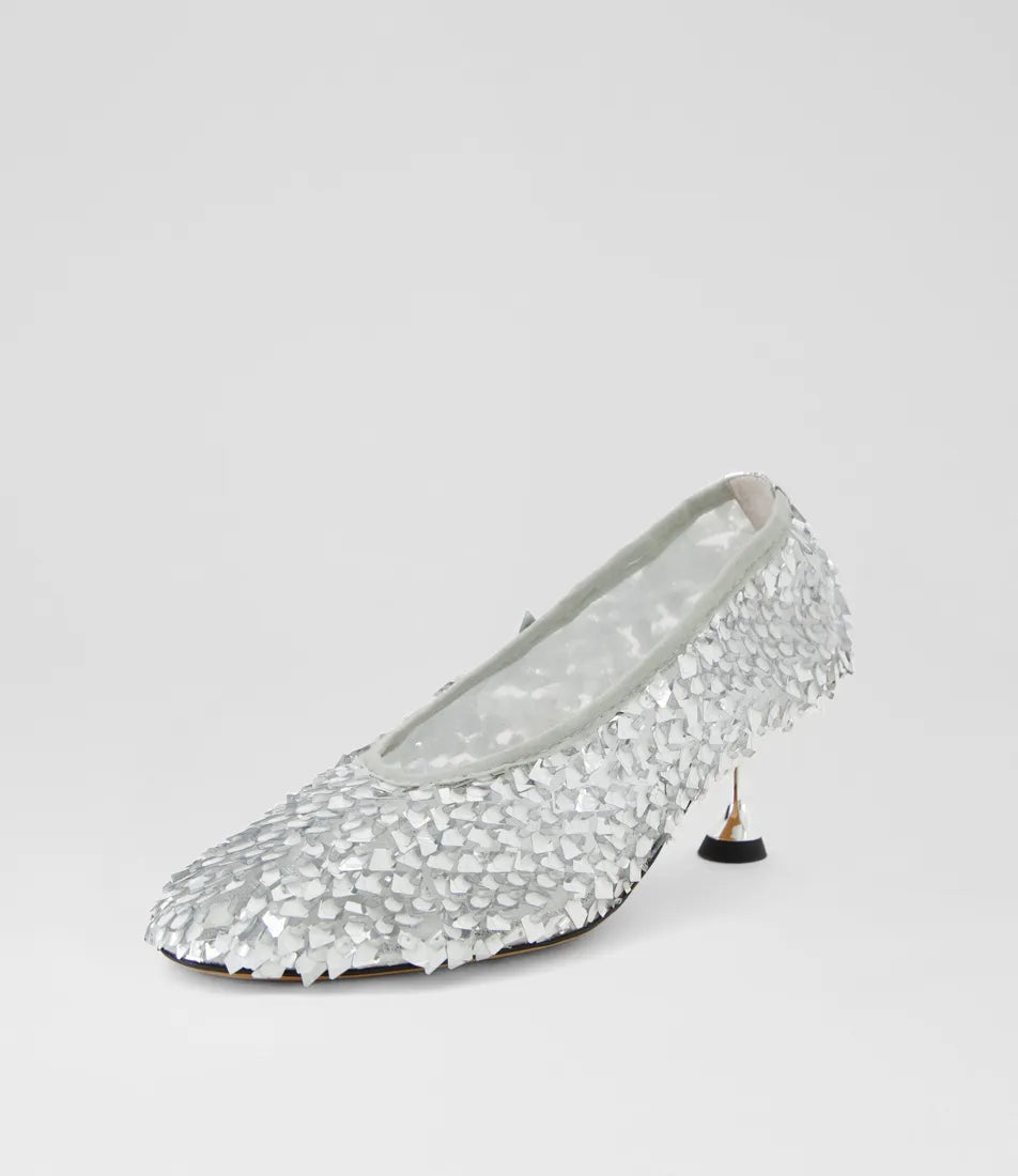 Mollini Amerli Pump Heels Silver Sequins