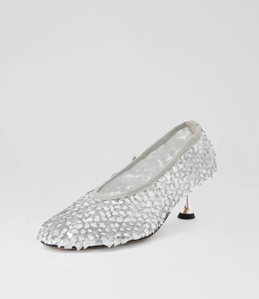 Mollini Amerli Pump Heels Silver Sequins
