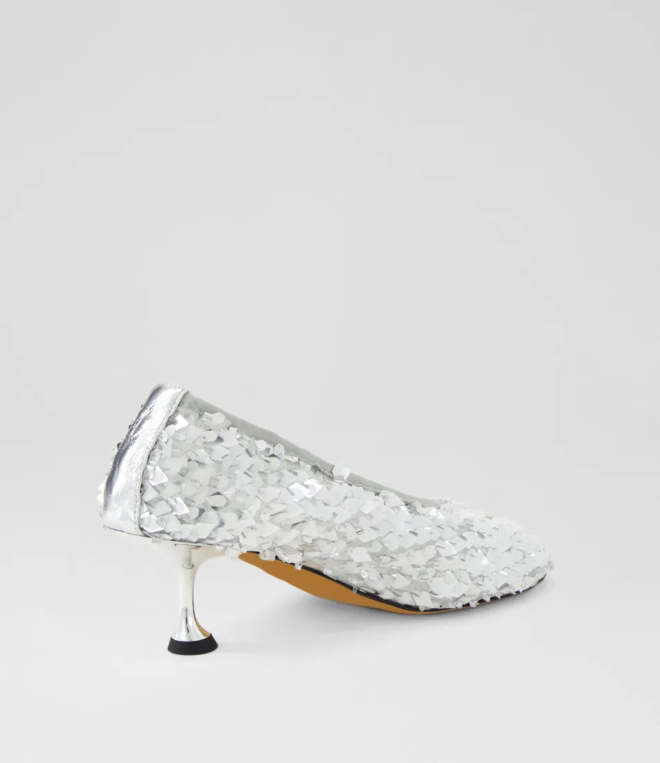 Mollini Amerli Pump Heels Silver Sequins