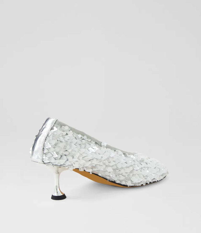 Mollini Amerli Pump Heels Silver Sequins