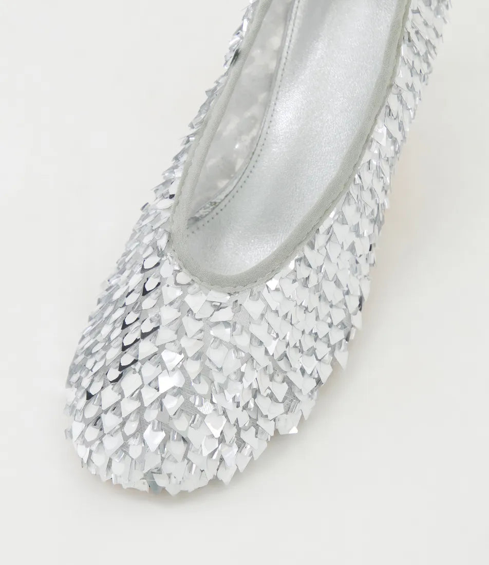 Mollini Amerli Pump Heels Silver Sequins