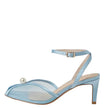 Mollini Bridee Pearl Detail Heels Pale Blue Satin