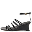 Mollini Fayte Wedge Heel Sandals Black Shine Leather