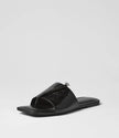 Mollini Misam Thong Sandals Black Crinkle Leather
