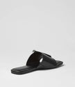 Mollini Misam Thong Sandals Black Crinkle Leather