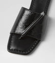 Mollini Misam Thong Sandals Black Crinkle Leather