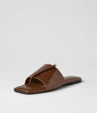 Mollini Misam Thong Sandals Tan Crinkle Leather