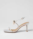 Mollini Piety Heart Detail Heel Sandals White Satin