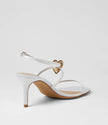 Mollini Piety Heart Detail Heel Sandals White Satin