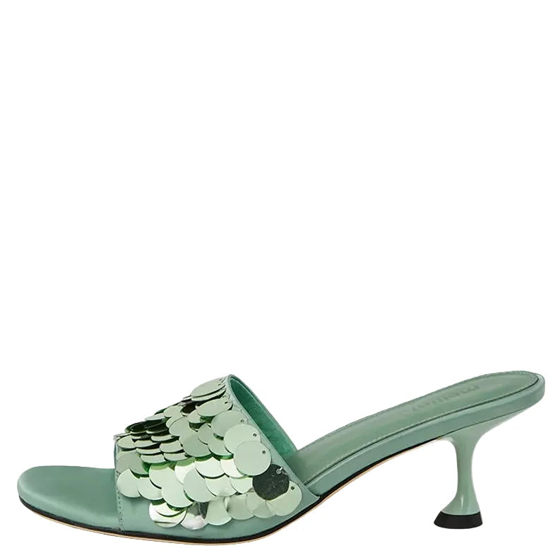 Mollini Ampale Sequin Mules Mint