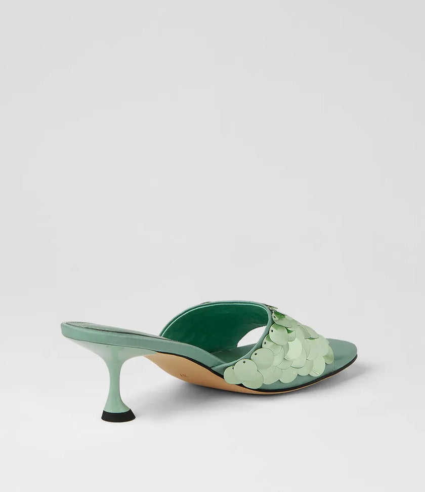 Mollini Ampale Sequin Mules Mint