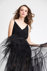 Miss Rose Sister Violet Ariette Tulle Skirt Black