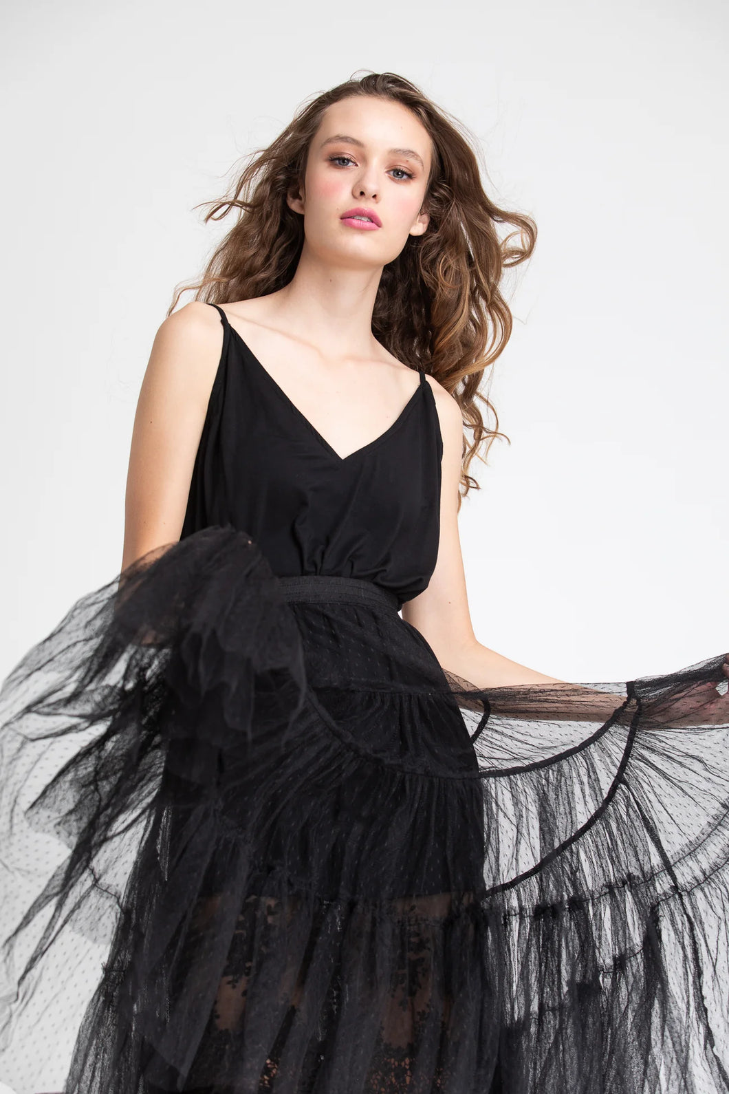 Miss Rose Sister Violet Ariette Tulle Skirt Black