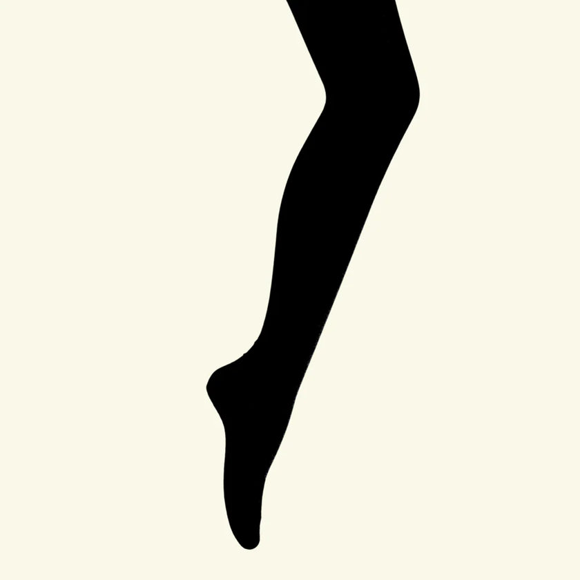 Mosey Organic Cotton Flat Knit Tights Black