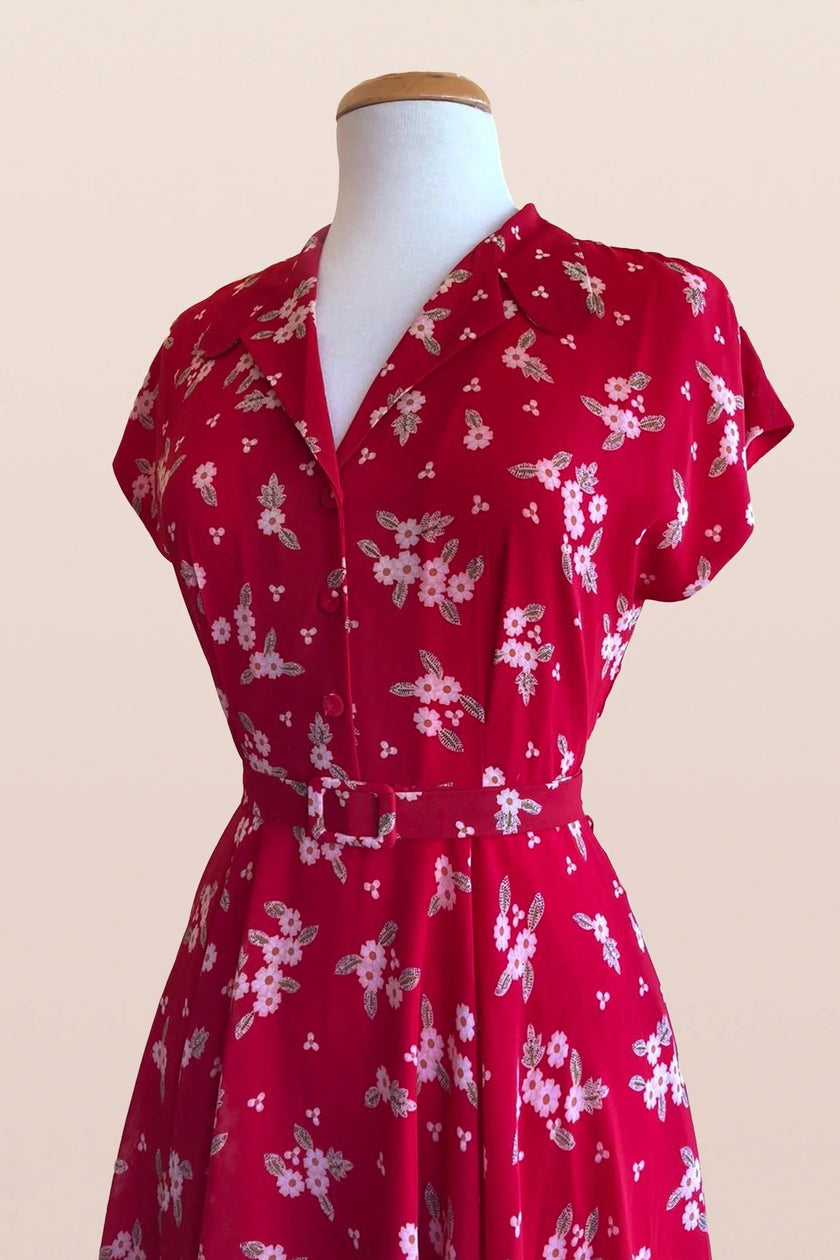 Elise Design Manette Floral Dress Red Floral