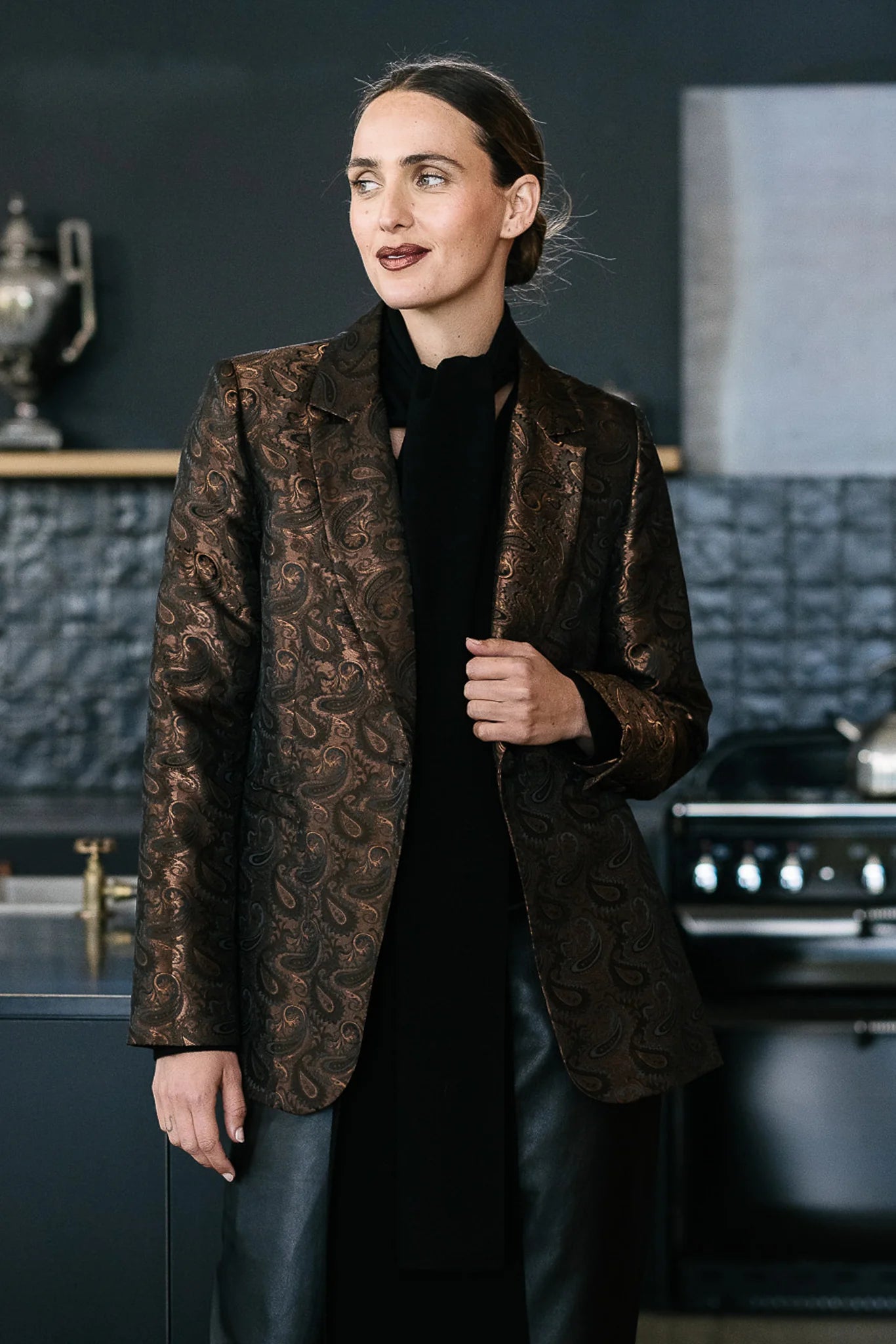 M. A. Dainty Zazzle Jacket Bronze Paisley