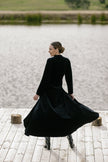 M. A. Dainty Stocker Coat Black Velvet
