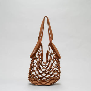 ATKM Provincial Leather Mesh Tote Australian Chestnut