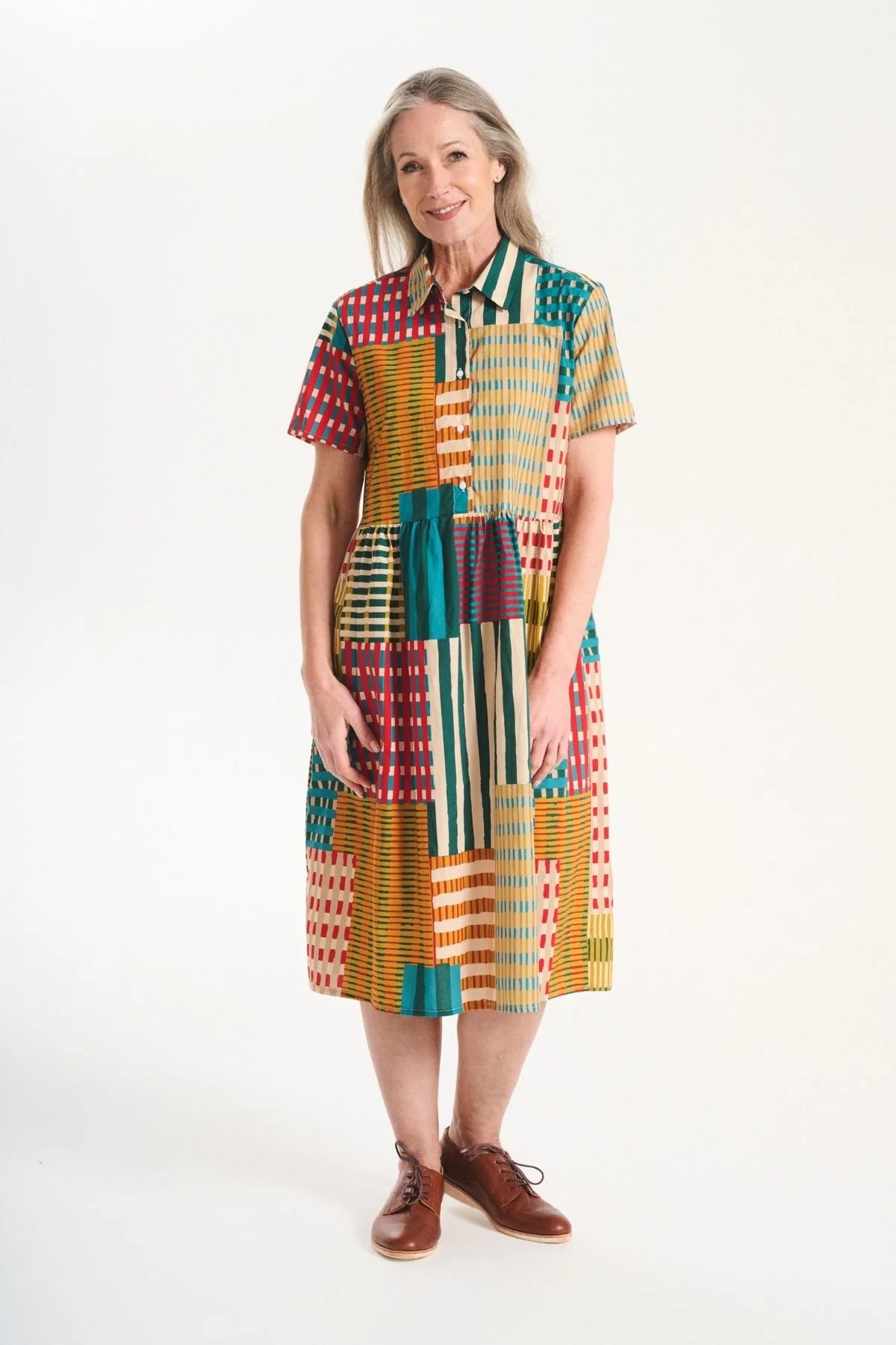 Olga De Polga Metro Long Villa Dress Bustle In Cotton