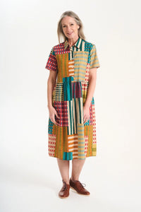 Olga De Polga Metro Long Villa Dress Bustle In Cotton