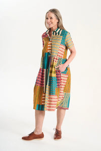 Olga De Polga Metro Long Villa Dress Bustle In Cotton
