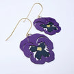 DENZ Pansy Flower Earrings Violet & Purple