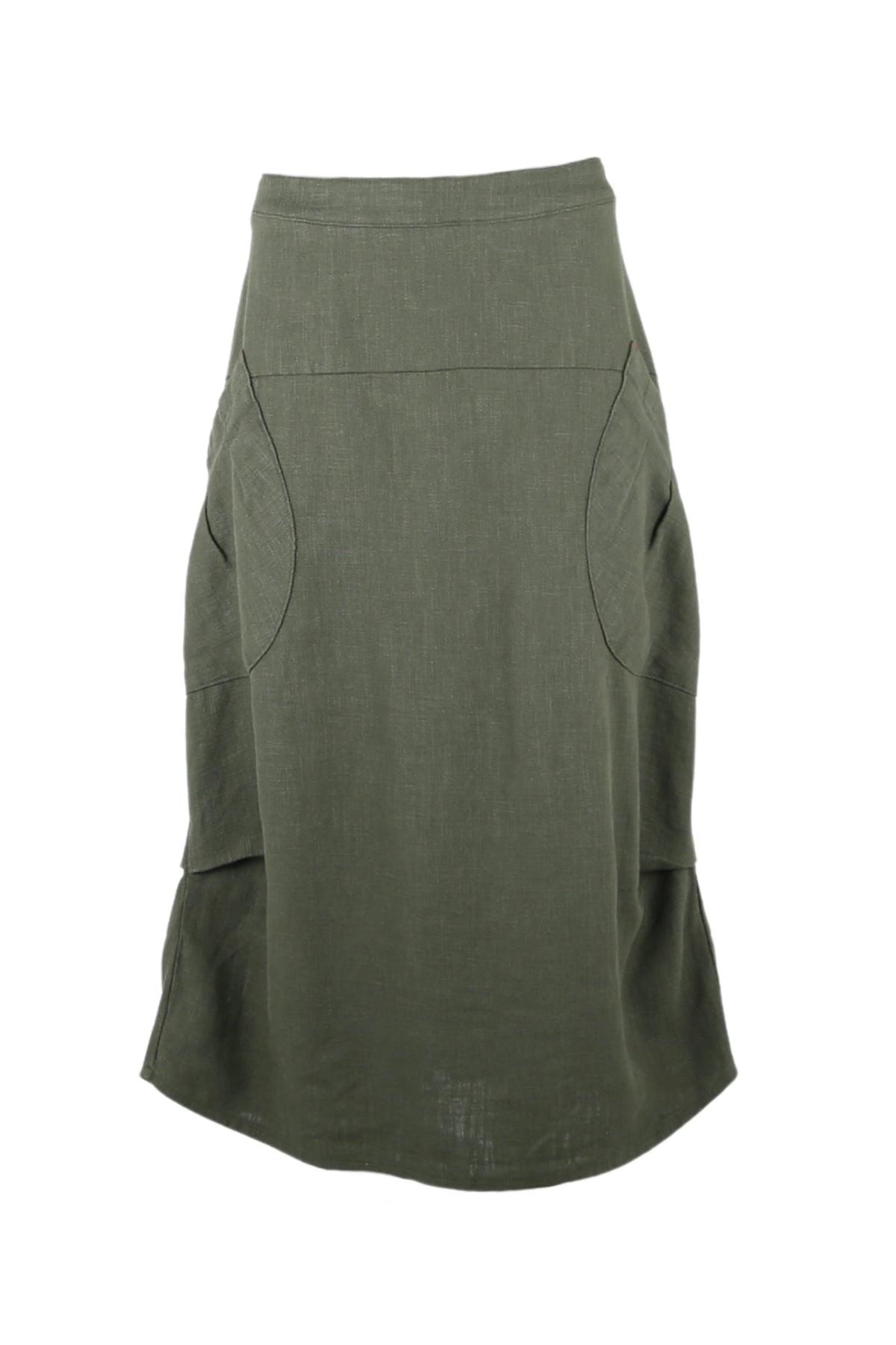 Olga De Polga Milwaukee Fiesta Skirt Khaki Slub Linen