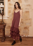Miss Rose Sister Violet Evangeline Slip Dress Bordeaux