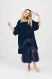 Miss Rose Sister Violet Violette Velvet Dress Midnight Blue