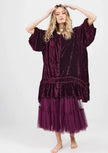 Miss Rose Sister Violet Florentine Velvet Coat Dress Bordeaux