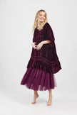 Miss Rose Sister Violet Florentine Velvet Coat Dress Bordeaux