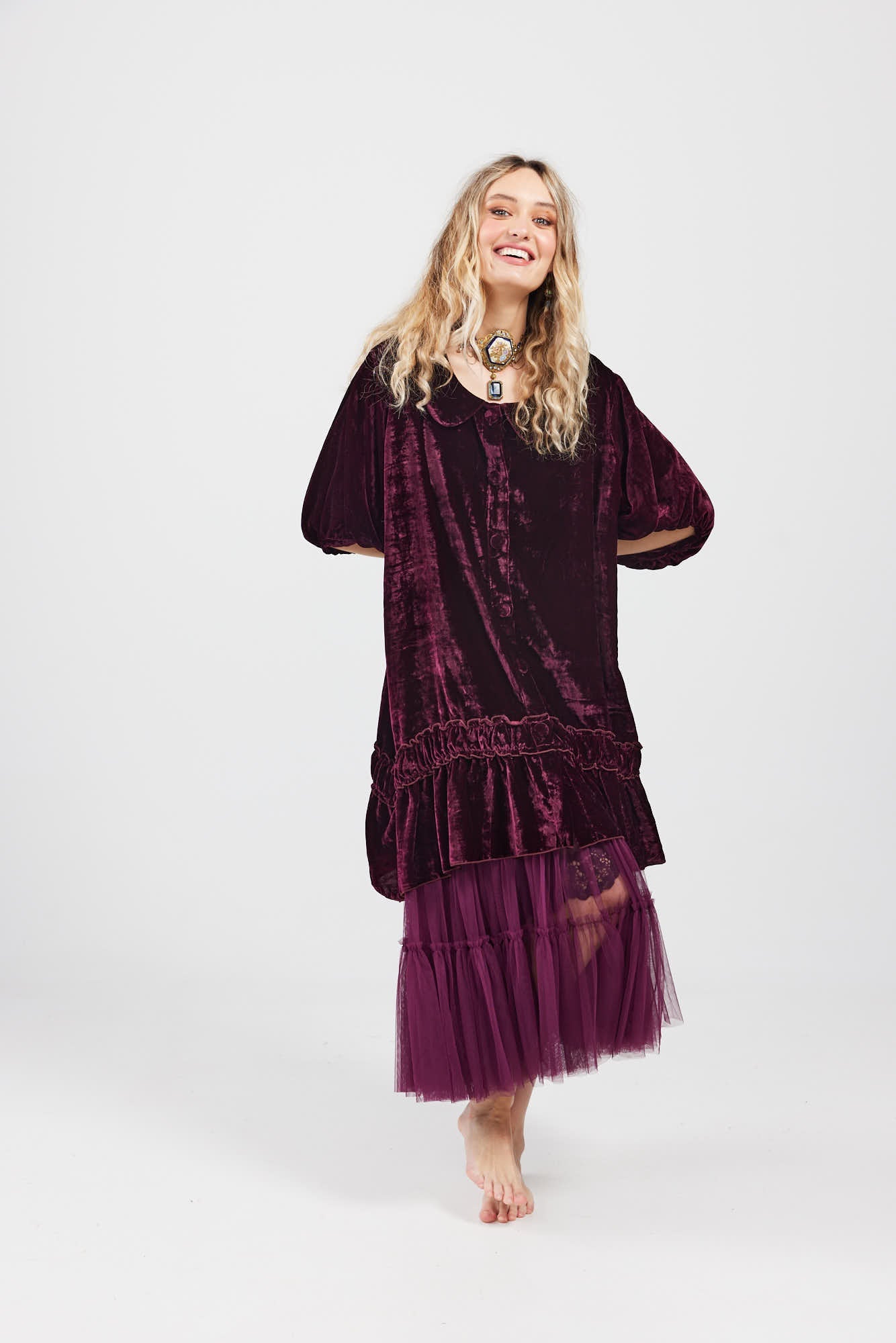 Miss Rose Sister Violet Ariette Tulle Tutu Skirt Bordeaux