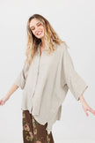 Miss Rose Sister Violet Teddie Linen Shirt Stone