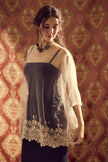 Miss Rose Sister Violet Chantilly Lace Edged Top Champagne