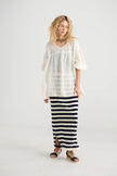 Miss Rose Sister Violet Sailor Rose Cotton Skirt Navy/ Cream Stripe